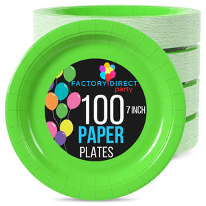 Unleashed | 7 in. Lime Green Paper Plates | 100 Count