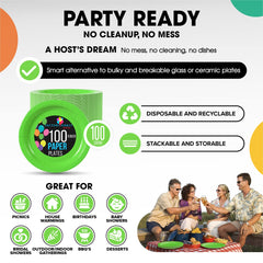 Little Gym - 7 In. Lime Green Paper Plates | 100 Count