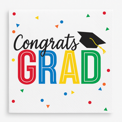 Grad Colourful Future Beverage Napkins, 40-Pack - 5 In. X 5 In.