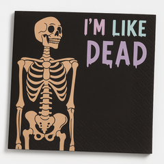 Pastel Halloween Skeleton Beverage Napkins
