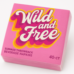 Wild and Free Retro Summer Beverage Napkins - 40ct