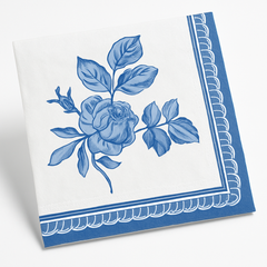 Blue Regency Floral Lunch Napkins - 6.5 In. X 6.5 In.