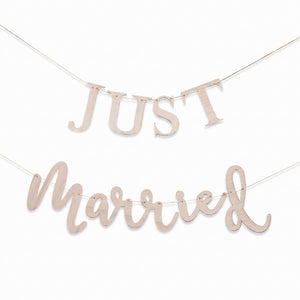 Ginger Ray "Just Married" Wooden Pennant Banner for Weddings