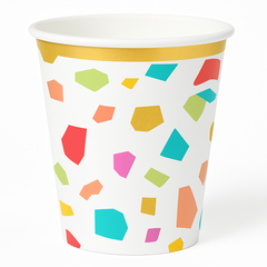Rainbow Terrazzo 12oz Paper Cups