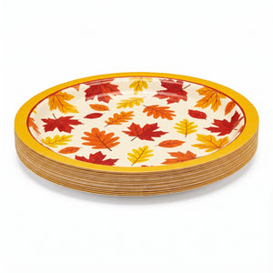 Leafy Autumn Oval Paper Plates - 12" Harvest Collection