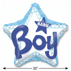 Celebrate Baby Boy Star-Shaped Foil Balloon