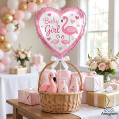 Flamingo Baby Girl Foil Mylar Balloon - 18 Inches