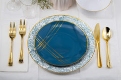 8 In. Floral Brush Design Plastic Plates | 10 Count