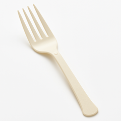 Vanilla Creme Heavyweight Plastic Forks - 7.5 in.