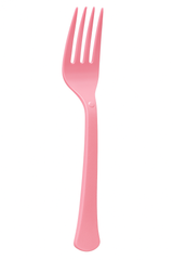 Heavyweight Pink Plastic Forks