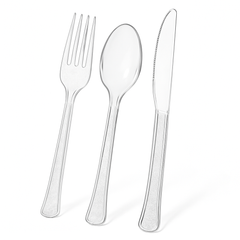 Clear Heavy-Duty Assorted Plastic Cutlery Set