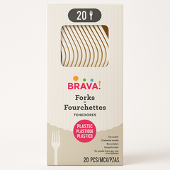 Frosty White Plastic Forks - 20 Pack