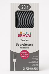 Silver Plastic Forks - 7.5 in. - 20 Pack