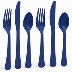 True Navy Plastic Cutlery Set - Assorted