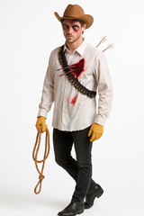 Men's Zombie Shirt with Impaled Arrows - Halloween Costume Accessory