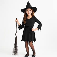 Enchanting Little Witch Costume for Girls (Size 8-10)