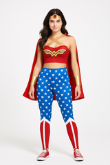Women's DC Wonder Woman Jumpsuit with Cape & Headband Halloween Costume