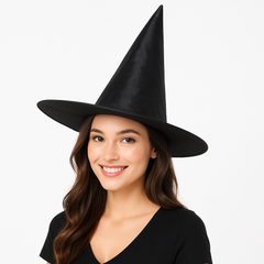 Classic Witch Hat - Black, One Size Halloween Costume Accessory