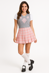 90s Plaid Mini Skirt Costume Accessory - L/XL