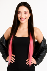 Neon Pink Under Color Hair Extensions