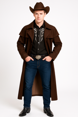 Men's Modern Western Duster Coat - Adult Standard
