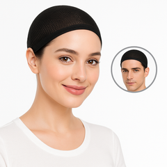 Black Wig Cap - Breathable Nylon, One Size Fits Most