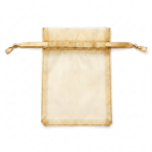 Elegant Gold Organza Wedding Favor Bags - 24 Pack