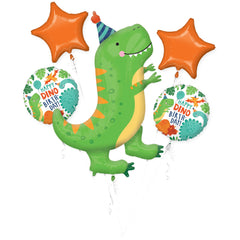Dinomite Dinosaur Birthday Foil Balloon Bouquet - 5 Piece Set