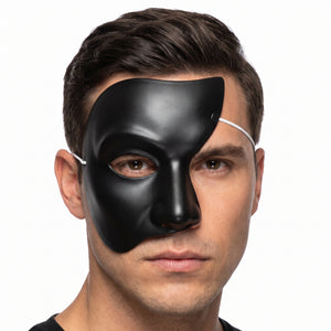 Phantom Black Half Face Mask Costume Accessory