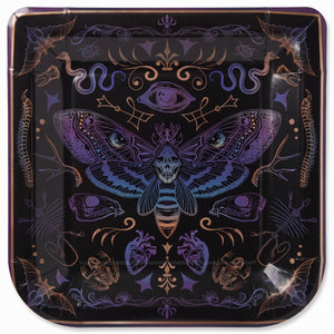 Dark Academia Halloween 7" Square Paper Plates