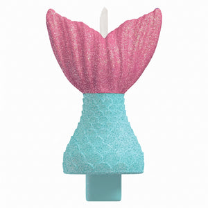 Shimmering Mermaid Tail Birthday Candle - Pink & Blue