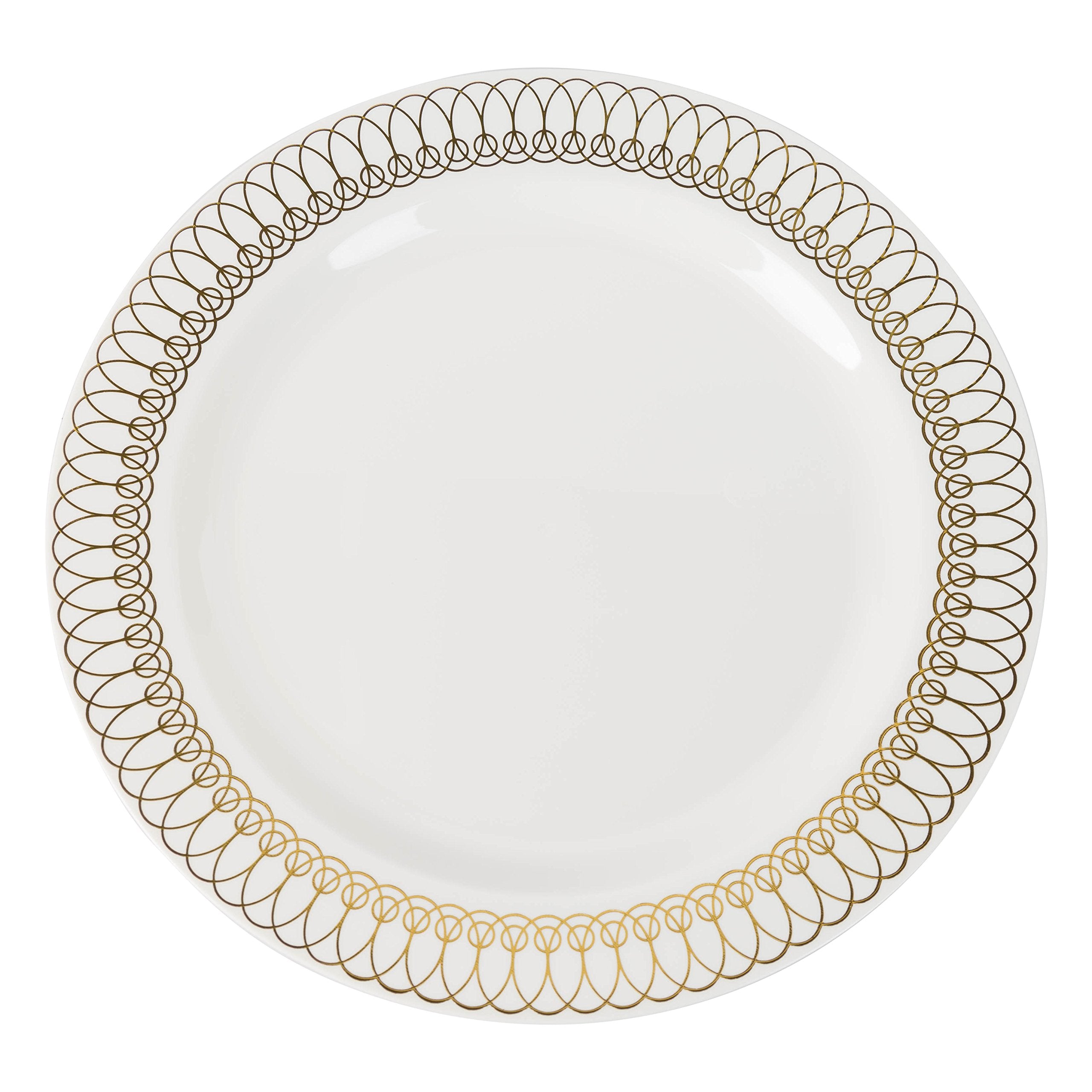 9 In. Gold Ovals Design Plates | 10 Count