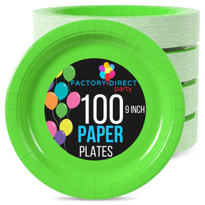 Unleashed | 9 in. Lime Green Paper Plates | 100 Ct.