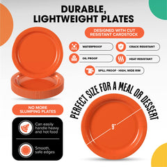 Little Gym - 9 In. Orange Paper Plates - 100 Ct.