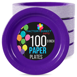 Unleashed | 9 in. Purple Paper Plates | 100 Ct.