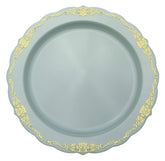9 In. Robin Blue Victorian Design Plates | 20 Count