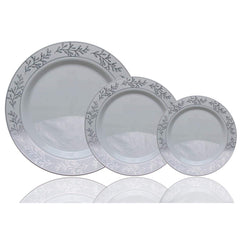 9 In. Silver Leaf Premium Plates | 10 Count