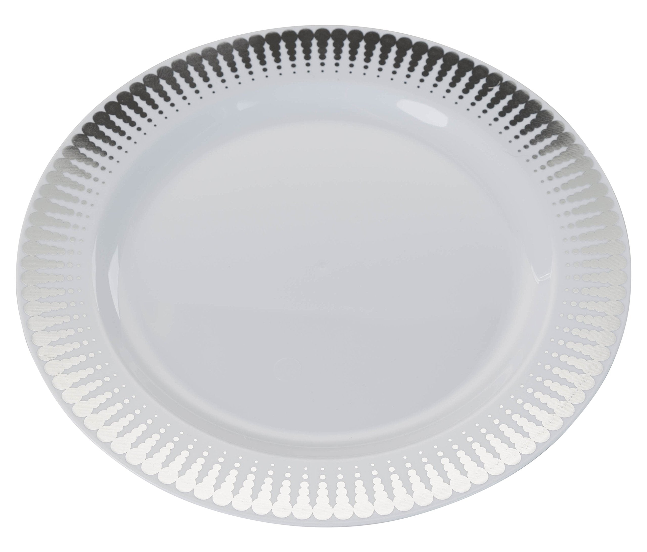 9 In. Silver Radial Design Plates | 10 Count