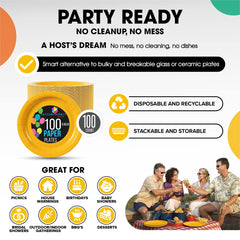 9 In. Yellow Paper Plates | Case of 1000