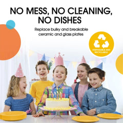 9 In. Yellow Plastic Plates | Case of 600