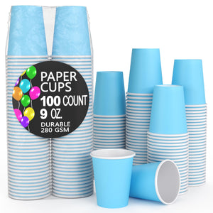 Unleashed | 9 Oz. Light Blue Paper Cups | 100 Ct.