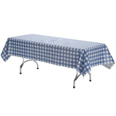 Blue Gingham Plastic Table Cover | Case of 48