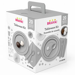 Elegant Silver Tableware Kit for 20 Guests