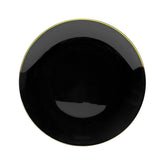 10 In. Classic Black Design Plates Gold Rim | 10 Count