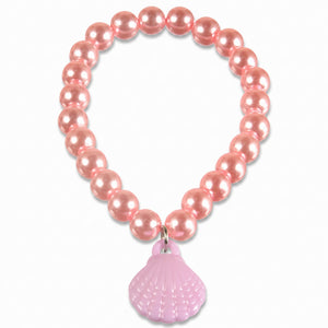 Shimmering Mermaid Bead Bracelets with Seashell Charm - 4 Pack