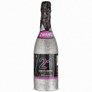 Cheers! 21st Birthday Confetti Popper Bottle