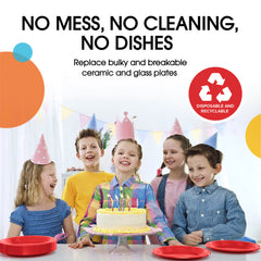 10 In. Red Plastic Plates | 100 Count