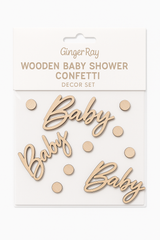Ginger Ray Wooden Baby Shower Confetti Decor Set