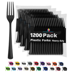 Heavy Duty Black Plastic Forks | Case of 1200