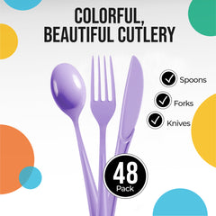 Lavender Cutlery Combo Pack | 48 Count